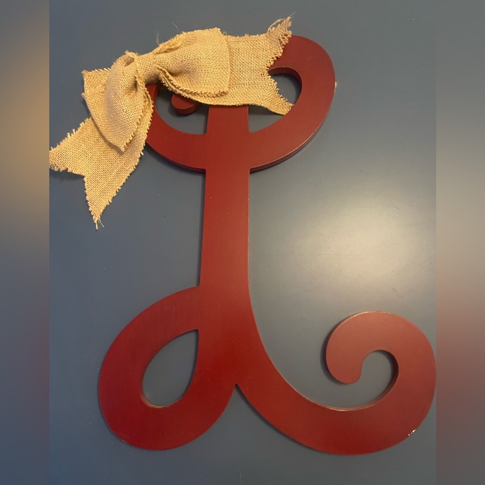 Burgandy Wooden Monogram Wall Decor